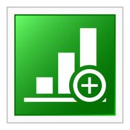 Bar Graph icon on a square button N4
