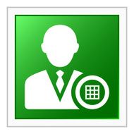 Businessman icon on a square button N4