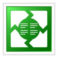 Chevron Chart icon on a square button N2