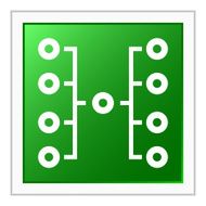 Flowchart icon on a square button N3