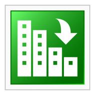 Apartment Building icon on a square button N2