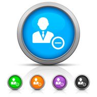 Businessman icon on round buttons