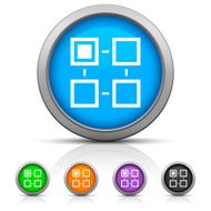 Flowchart icon on round buttons
