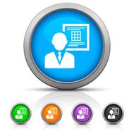 Businessman icon on round buttons N2