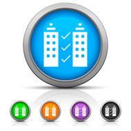 Office Building icon on round buttons
