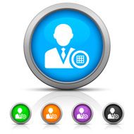 Businessman icon on round buttons N4