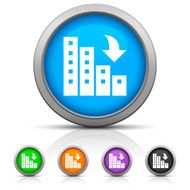 Apartment Building icon on round buttons N2
