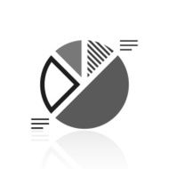 Pie Chart icon on a white background N3