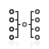Flowchart icon on a white background N9