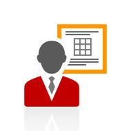 Businessman icon on a white background N13