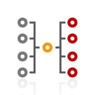 Flowchart icon on a white background N10