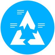 Chevron Chart icon on a round button N8