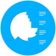 Coxcomb Chart icon on a round button N5