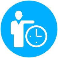 Businessman icon on a round button N21