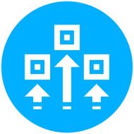 Logistics icon on a round button N5