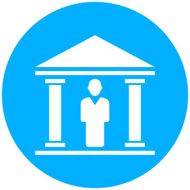 Bank icon on a round button N10
