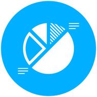 Pie Chart icon on a round button N5