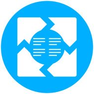 Chevron Chart icon on a round button N9