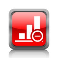 Bar Graph icon on a square button N6