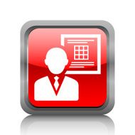 Businessman icon on a square button N6