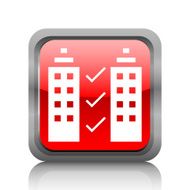 Office Building icon on a square button N2