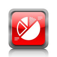 Pie Chart icon on a square button N2