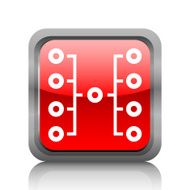 Flowchart icon on a square button N6