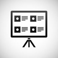 Projection Screen icon on a white background N6