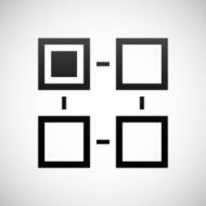 Flowchart icon on a white background N14