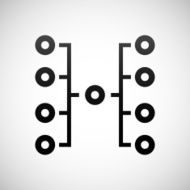 Flowchart icon on a white background N16
