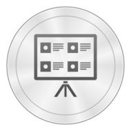 Projection Screen icon on a round button N6