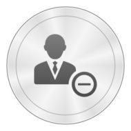Businessman icon on a round button N23
