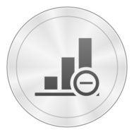 Bar Graph icon on a round button N22