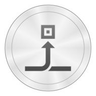Conveyor icon on a round button N6