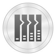 Flowchart icon on a round button N18