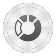 Donut Chart icon on a round button N6