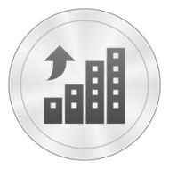 Apartment Building icon on a round button N11