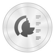 Coxcomb Chart icon on a round button N6