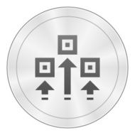 Logistics icon on a round button N6