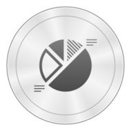 Pie Chart icon on a round button N6