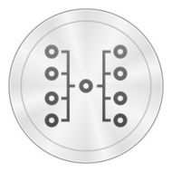 Flowchart icon on a round button N19