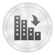 Apartment Building icon on a round button N12