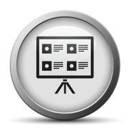 Projection Screen icon on a silver button