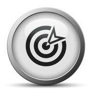 Target icon on a silver button