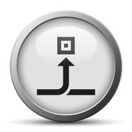 Conveyor icon on a silver button