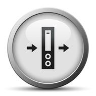 Network Server icon on a silver button