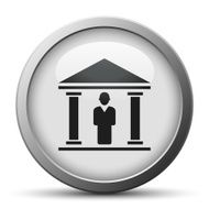 Bank icon on a silver button N2