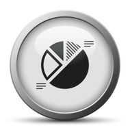 Pie Chart icon on a silver button