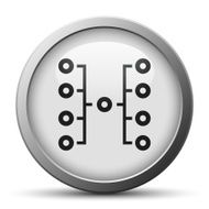 Flowchart icon on a silver button N3