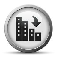 Apartment Building icon on a silver button N2